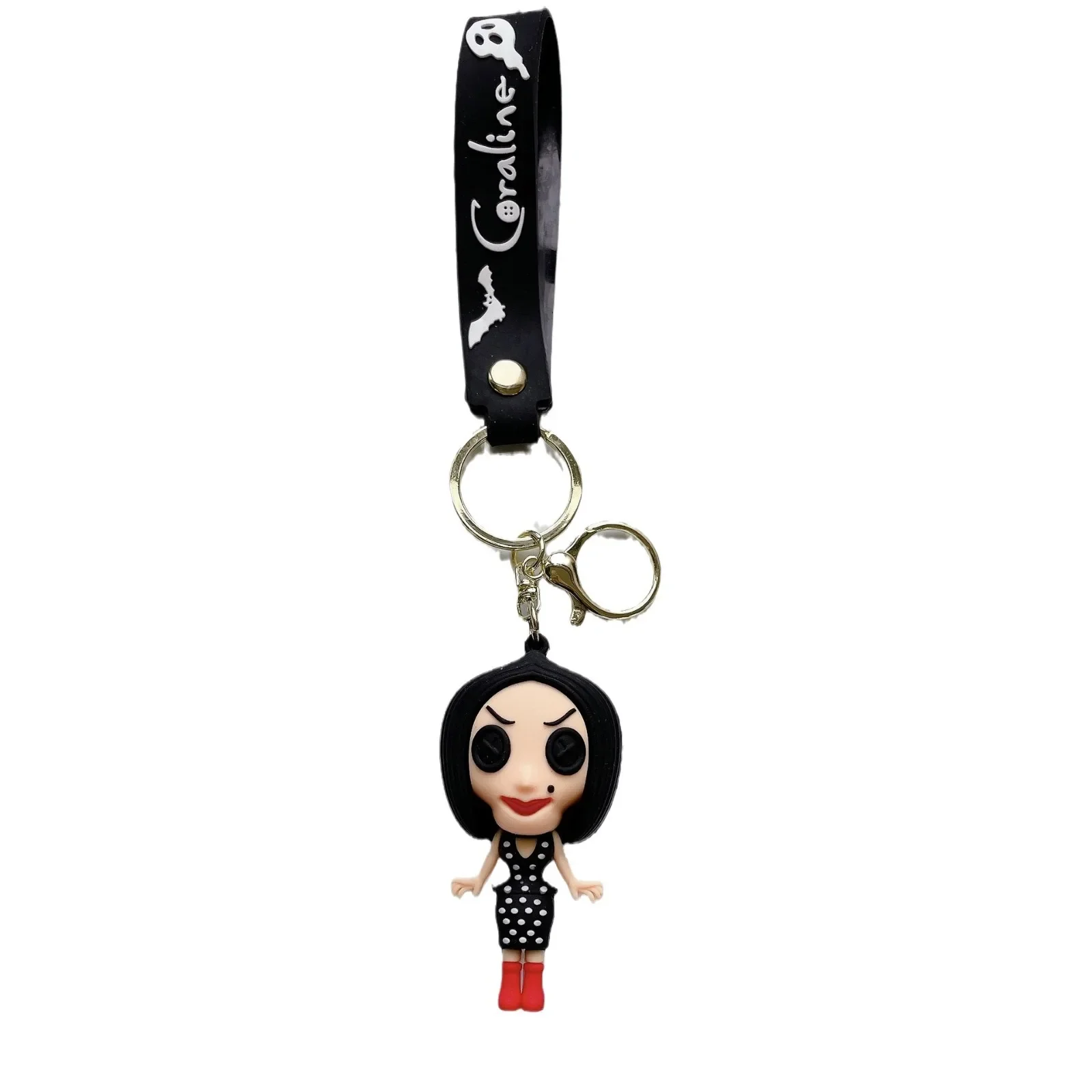 Disney Scary Movie Coraline & The Secret Door Figure Keychain for Women Men Fans Another Mother Pendant Keyring Keys Holder Gift