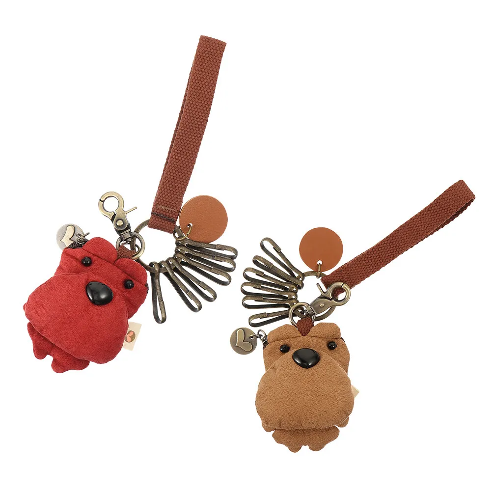 

2Pcs Adorable Bear Keychain Vibrant Three Color Patch Korean Inspired Key Fob for Car Keys Bag Charms Mini Backpack Keychain