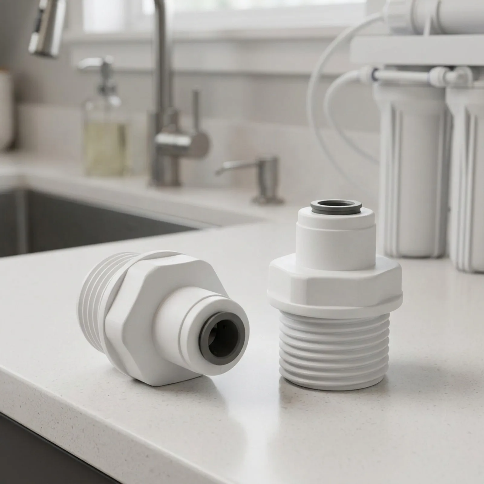 1/4 Inch to 1/2 Inch Water Line Adapter for Reverse Osmosis Systems Water Purifiers Aquariums and General Plumbing Applications