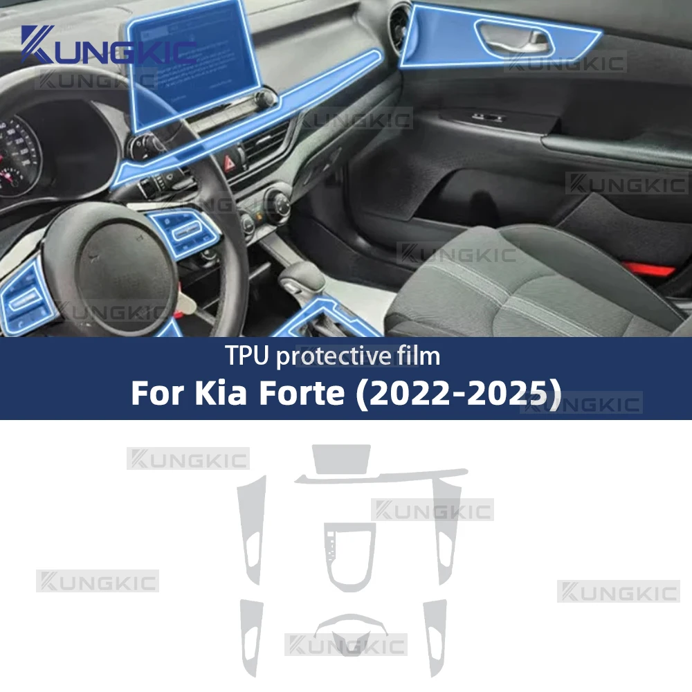 

For KIA Forte EX GT 2025 2024 2023 2022 PPF Protection Film Interior Accessories Transparent TPU GPS Gear Panel Center Console