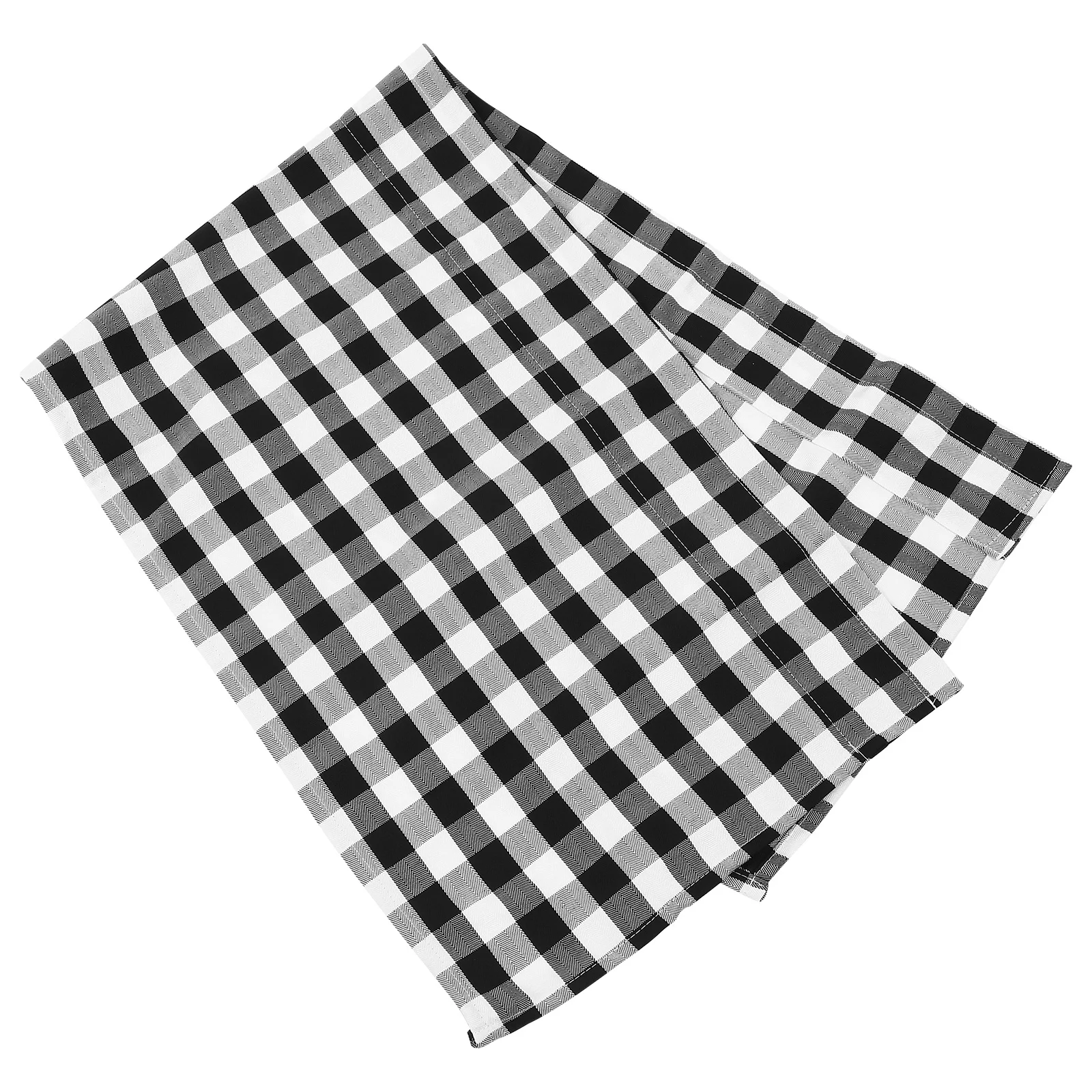 

Black White Check Buffalo Plaid Valance Kitchen Window Valance Polyester Tear Resistant Decorative Curtain for Bathroom Living