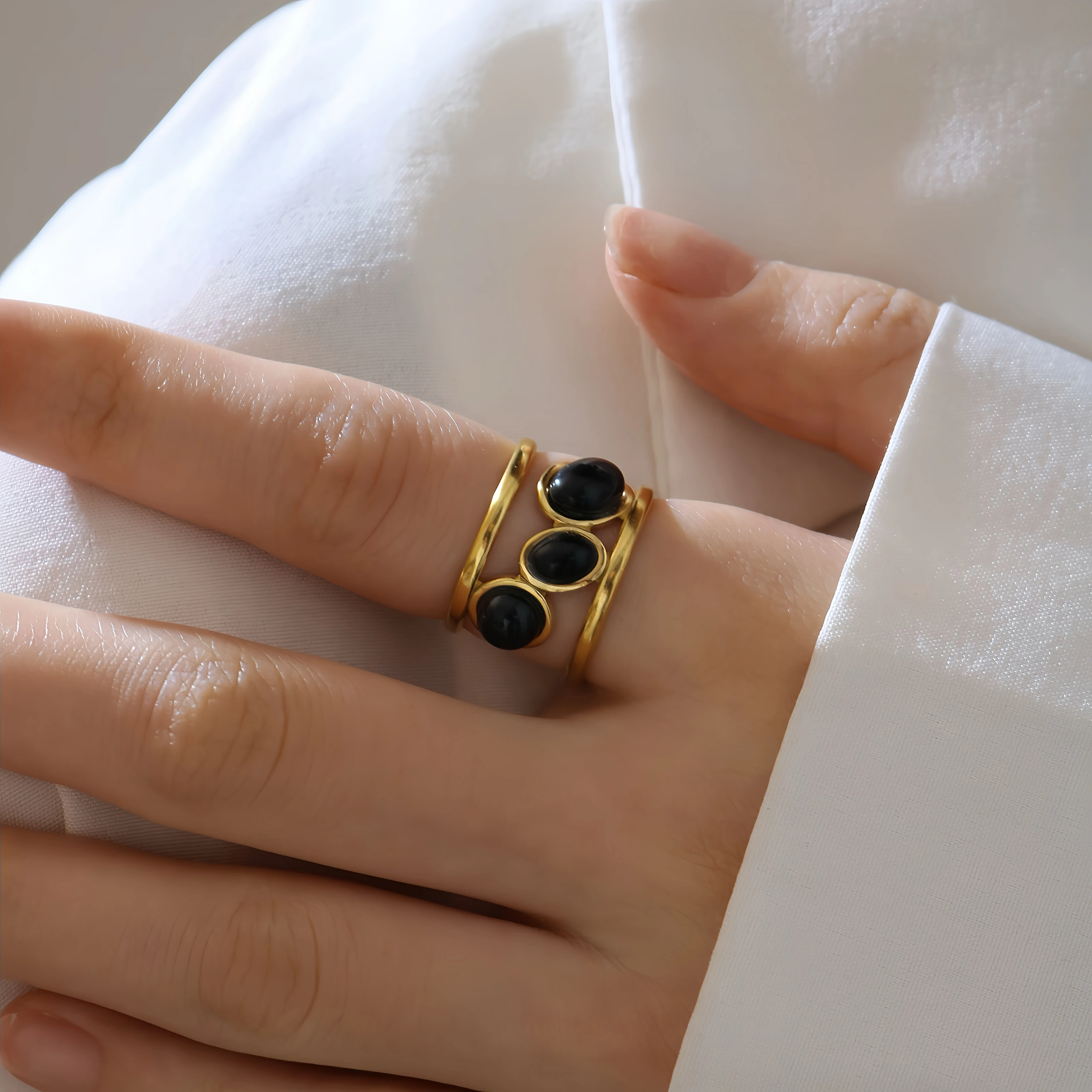 Fashion Stainless Steel Colored Glaze Open Ring for Ladies, Fashion Jewelry, Exquisite Gift for Festival and Holiday