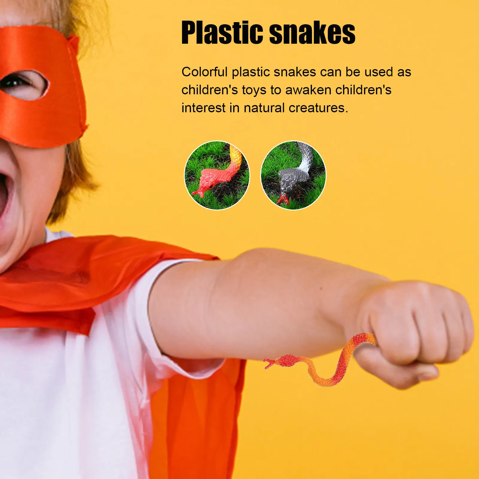 36Pcs Mixed Color Artificial Snakes Plastic Trick Props Vivid Simulated Design for Festival Pranks Kids Nature Learning Horror