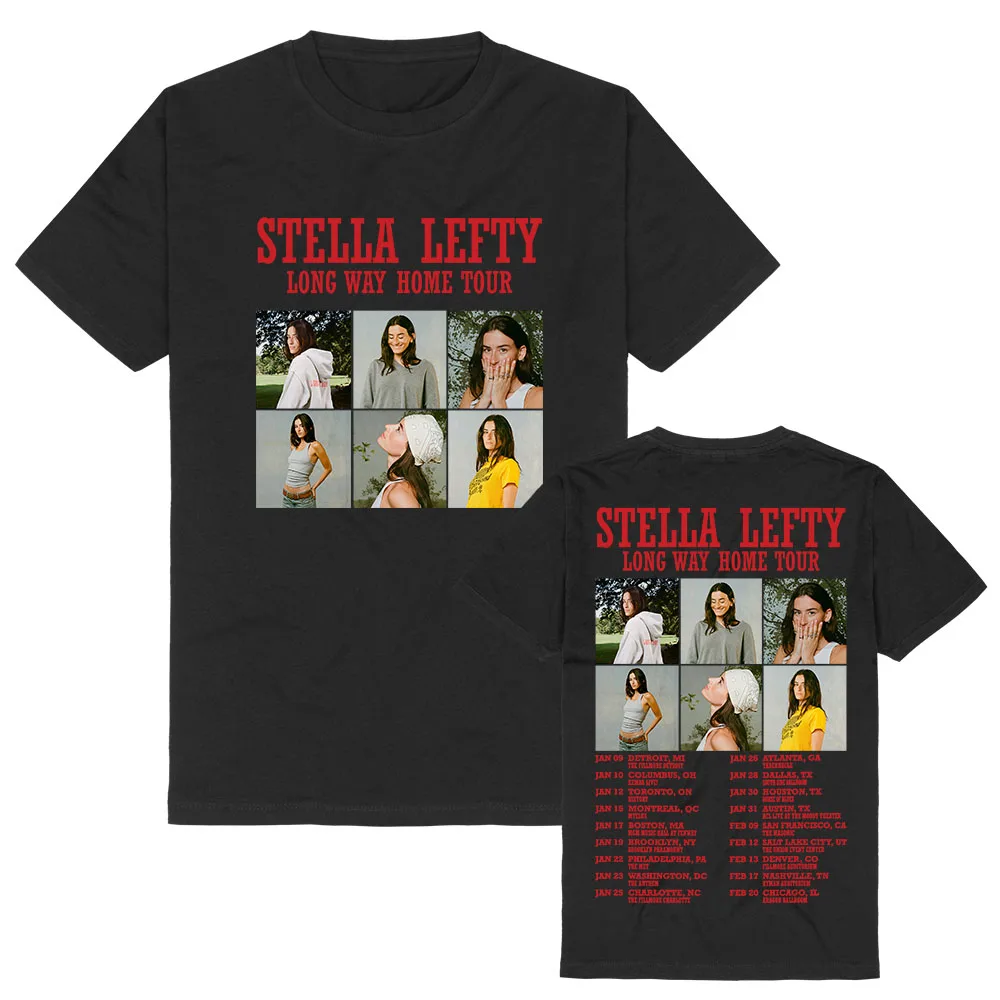 STELLA LEFTY STELLA LEFTY LONG WAY HOME Tour T-shirt Men Women Print Short Sleeve Shirt O‑Neck Casual Streetwear Couple Tees Top
