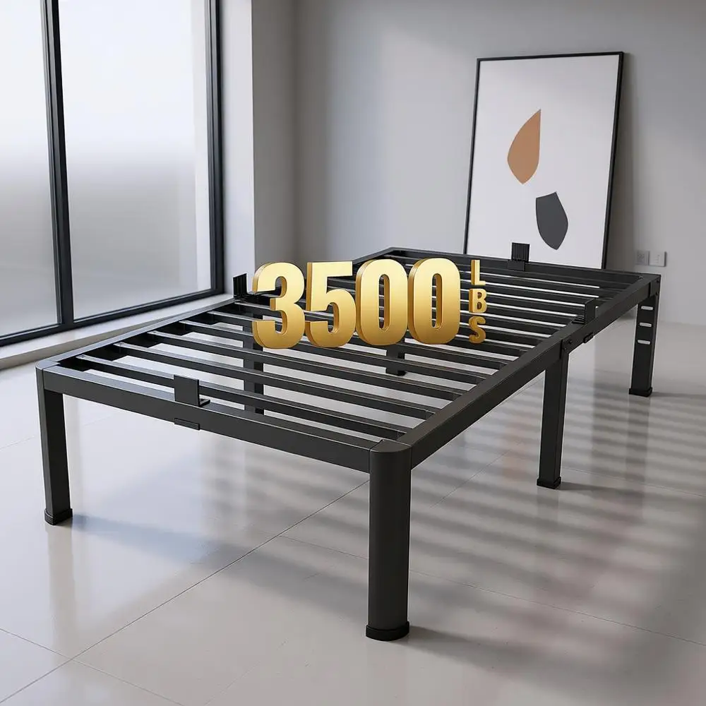 

18 Inch Twin Metal Platform Bed with Storage, Heavy Duty Slats, Noise-Free, Easy Assembly, No Box Spring Needed