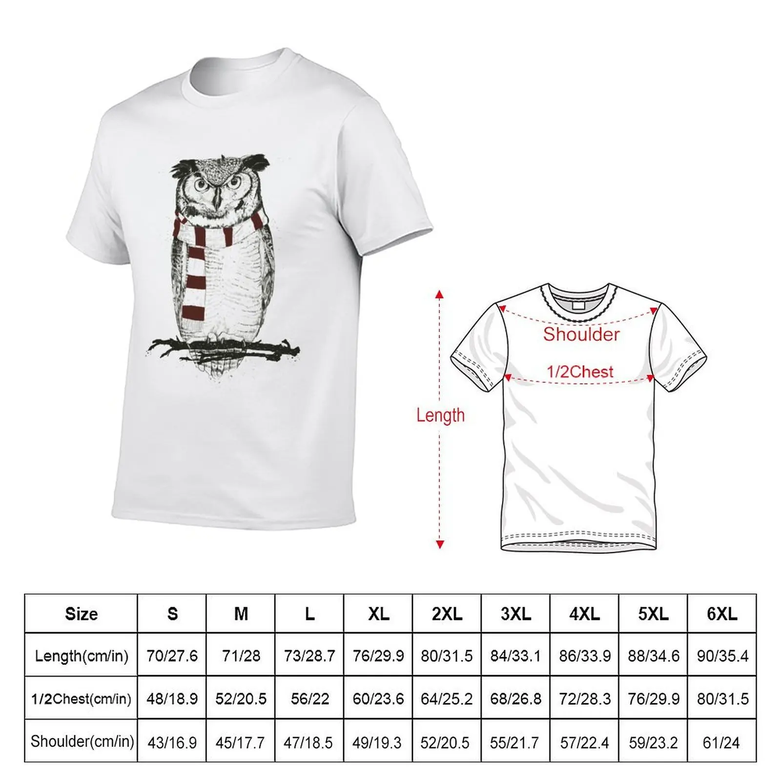 Winter owl T-Shirt Man t-shirt topping mens graphic t-shirts hip hop