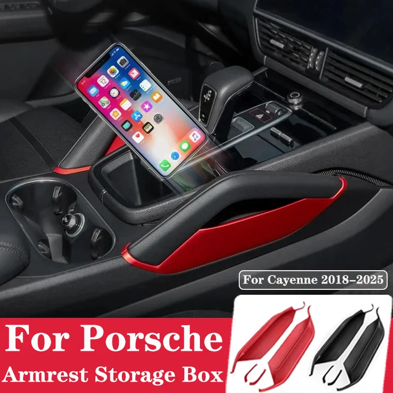 

Car Center Console Gap Storage Box For Porsche Cayenne 2018-26 Modified Armrest Storage box Phone Key Auto Armrest Organizer