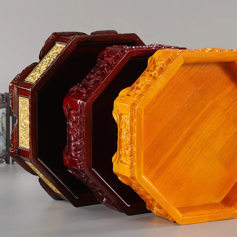 Tibetan Rectangular/Octagonal Eight Auspicious Fruit Plate,Solid Wood Buddhism Offering Tray,Sacrificial Plate,Buddhist Items