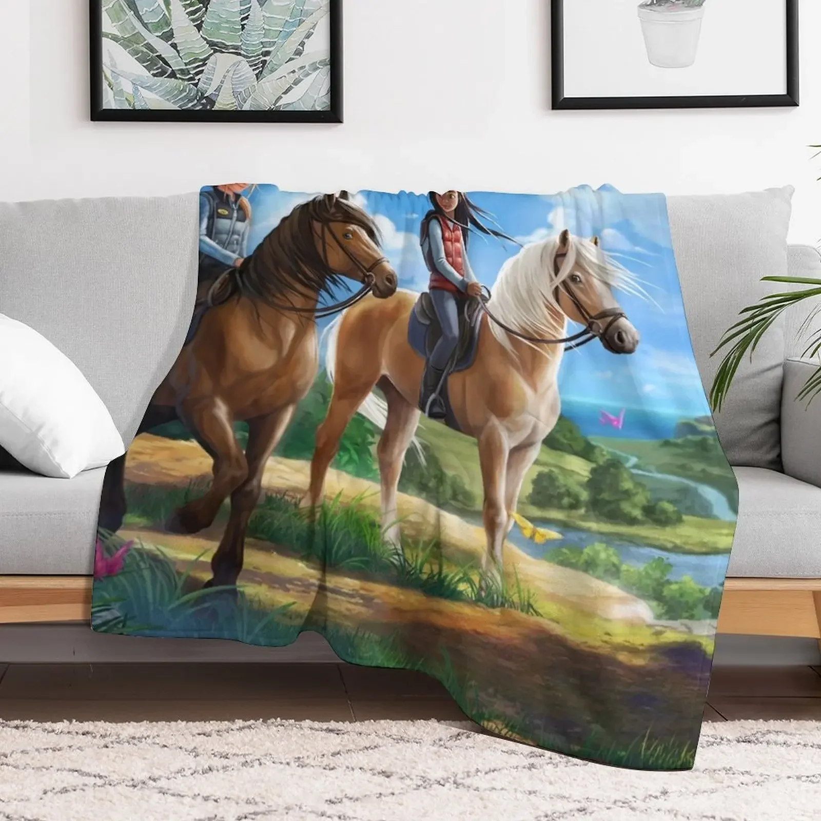 Horse - Star Stable Throw Blanket Soft Bedroom Blanket for Night Sleeping