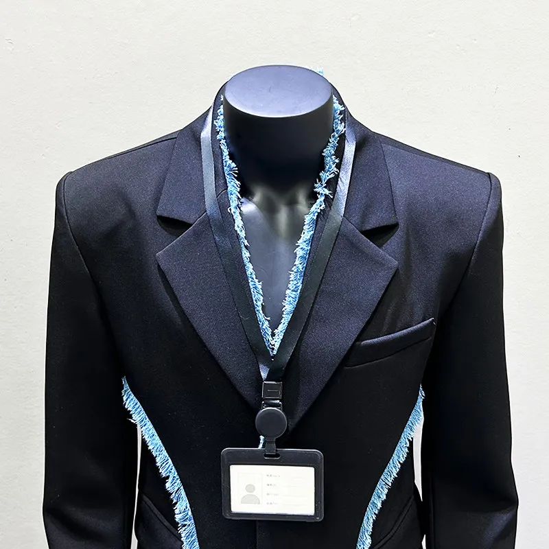 Men's Black Shaped with Panels and Deconstructed Tailoring for Reconstructed Tailoring and Gallery Events