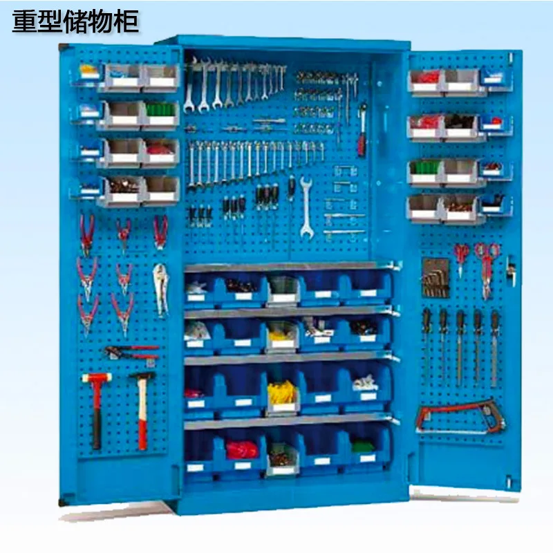 Heavy Tool Cabinet Storage Cabinet Workshop Double Door with Locking Locker Thickened Tool Cabinet