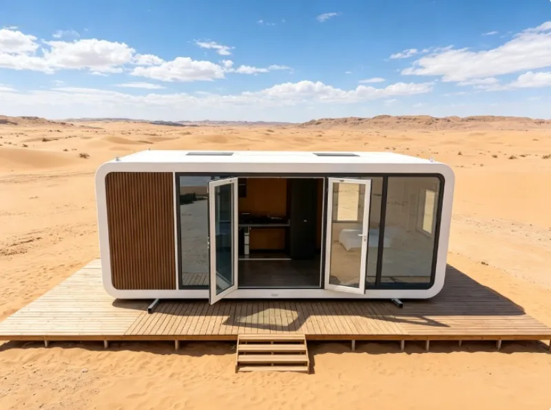 Customizable Modular Apple Capsule House, Prefabricated Tiny Home For Outdoor Glamping And Vacation Use