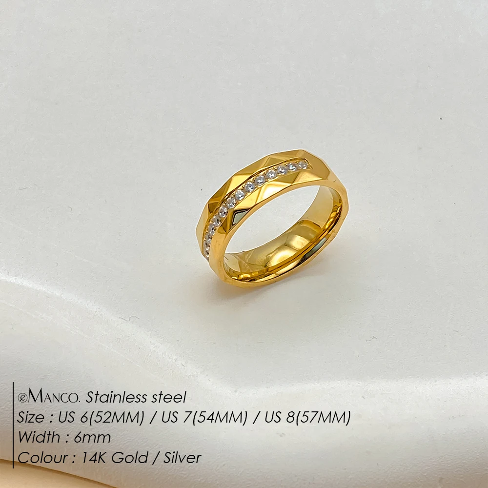 EMANCO  New Fashion Women's Wedding Rings Stainless Steel Zirconia Ring Women's Engagement Jewelry Accessories 48 Hour Shipping