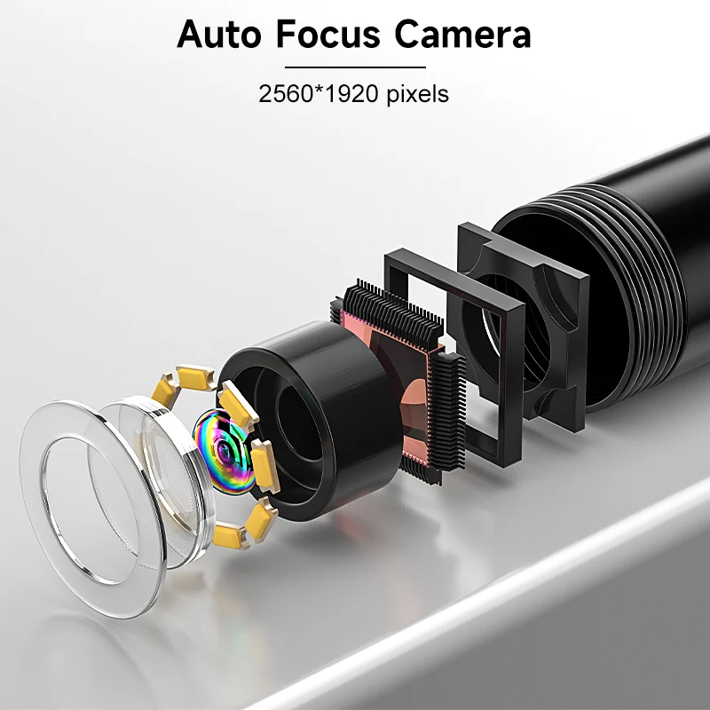 Wireless Endoscope Autofocus 8mm Camera for iPhone/Android 1920P HD Inspection Camera IP67 WiFi Borescope for Pipe Car Sewer