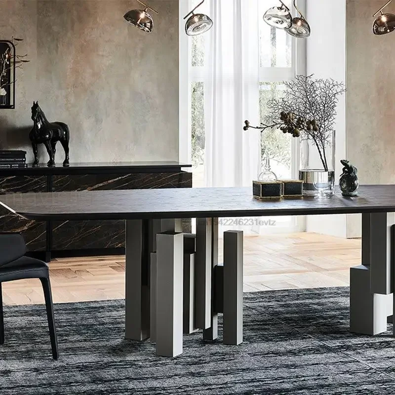 Restaurant Tables Reception Ceramic Dining Table Kitchen Modern Rooms Dinning Sets Round Elegant Chairs Rectangular Marble Room