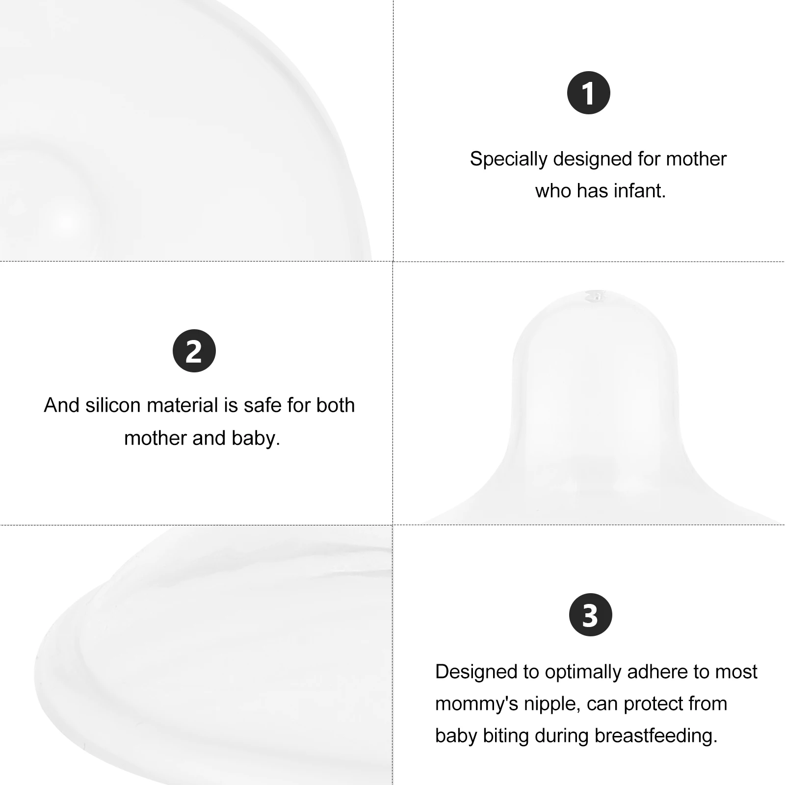 4 قطع من دروع الحلمة للرضاعة الطبيعية، حافظة من السيليكون لملحقات الكوابيس، مثلث حامي #2