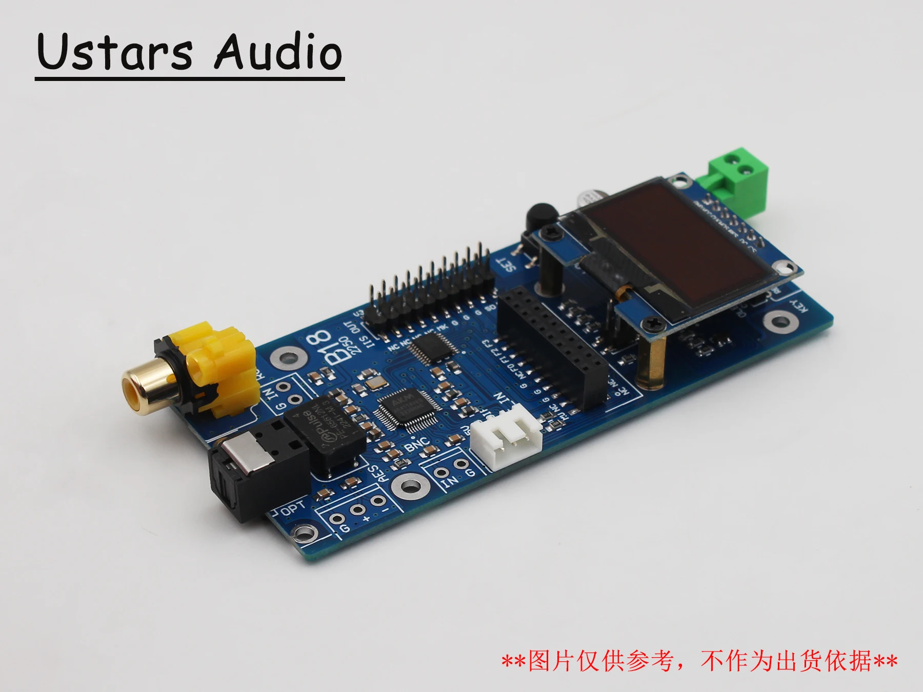 AK4118 receiving board coaxial fiber to IIS supports XMOS/Amanero USB OLED display