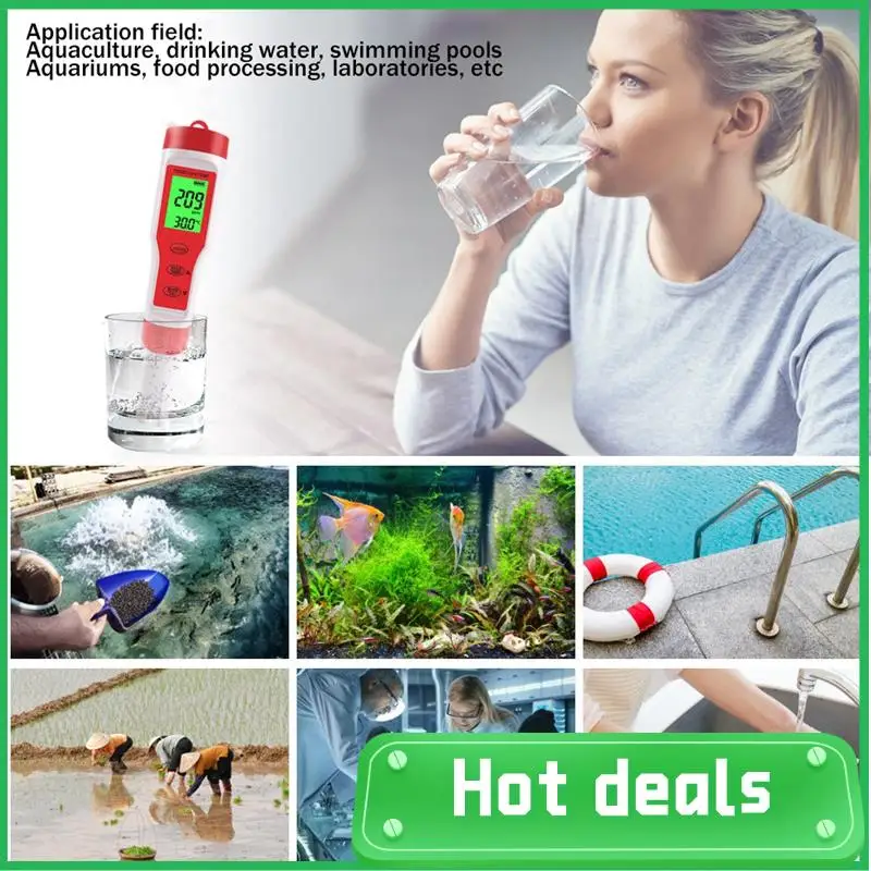 4 In 1 Digital Water Quality Detector PH/TDS/EC/TEMP Multi-Function Tester Pen