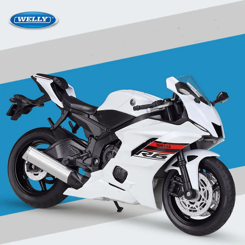 1:12 YZF-R6 Alloy Racing Motorcycle Model High Simulation Metal Street Motorbike Model Collection Children Toy Gift