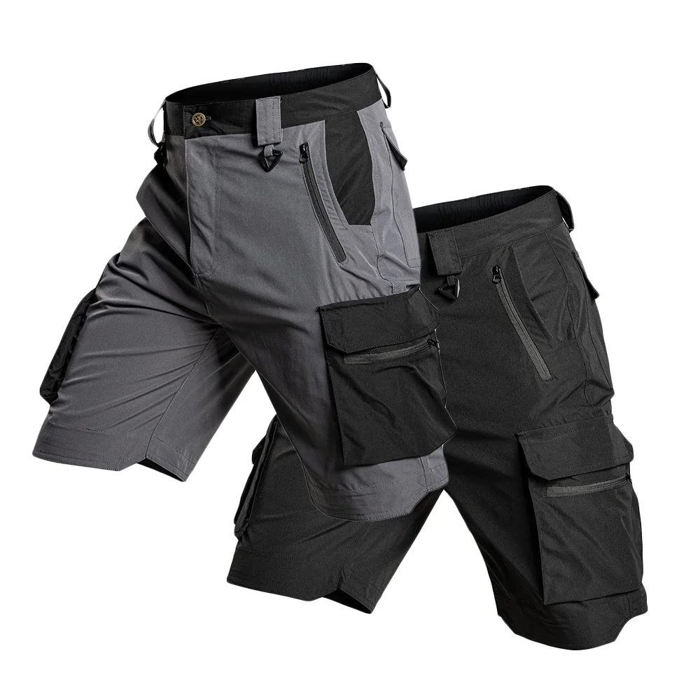 3-2-1Pcs Outdoor Training Work Shorts Men Multi-Pocket Tactical Cargo Pants Summer Thin Waterproof Quick Dry Climbing Shorts
