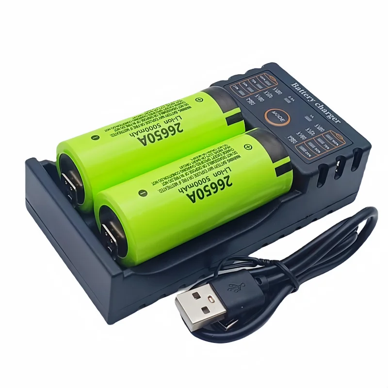 100% brand new,original,high-quality,true capacity 26650A 5000mAh 3.7V lithium-ion rechargeable battery 26650 flashlight view 6