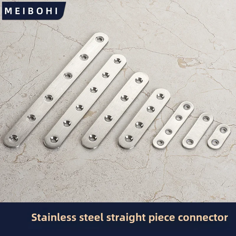 Stainless Steel Flat Plate Straight Code Straight Piece Corner Iron Hardware Fastening Device One Character Horse Fixing Piece