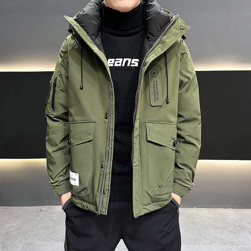 Casual Windproof Thicken Warm Hooded Duck Down Jackets 2025 Winter Men's Outdoor Wear Puffer Coats Classic Padded Tops Clothing