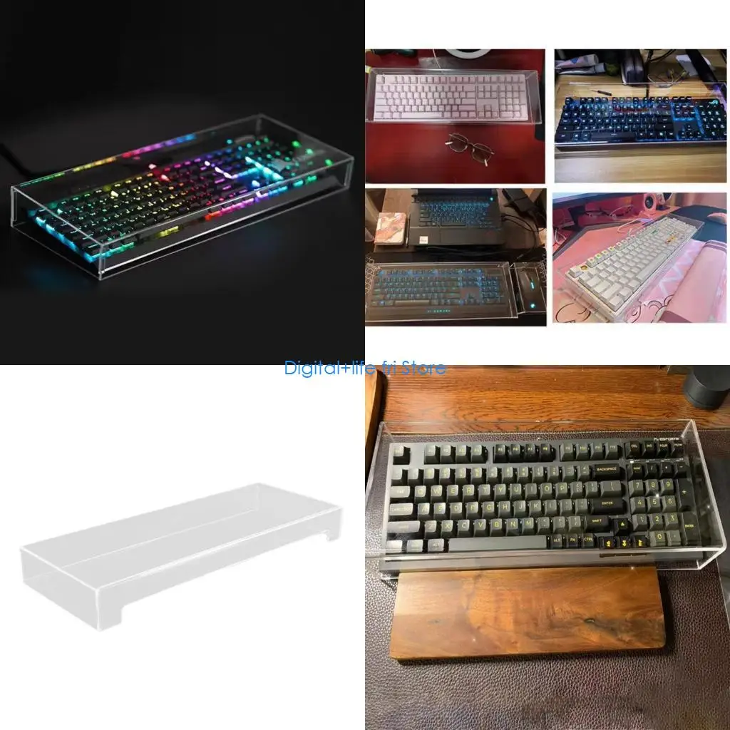 E06D Acrylic Keyboards Dust Cover Full Protections For 104-108Key Mechanical Gaming Keyboards