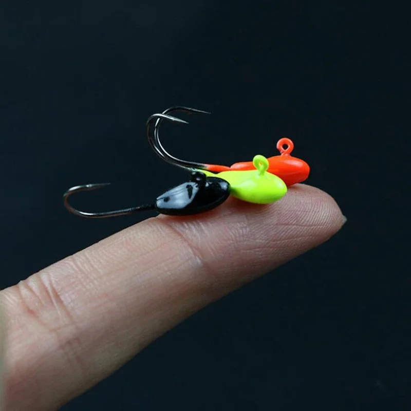 5szt Haczyki wędkarskie z główką jigową 0.5g 0.7g 1.1g Mini ołowiana główka jigowa Ice Bass Carp Fishing Jig Miękka przynęta Zimowe akcesoria