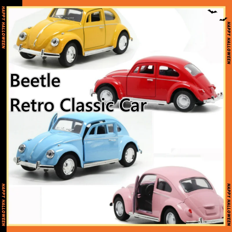 1:36 Volkswagen Beetle Retro Classic Car Alloy Diecast Car Model Pull Back Miniature Metal Vehicles Models Boy Gifts