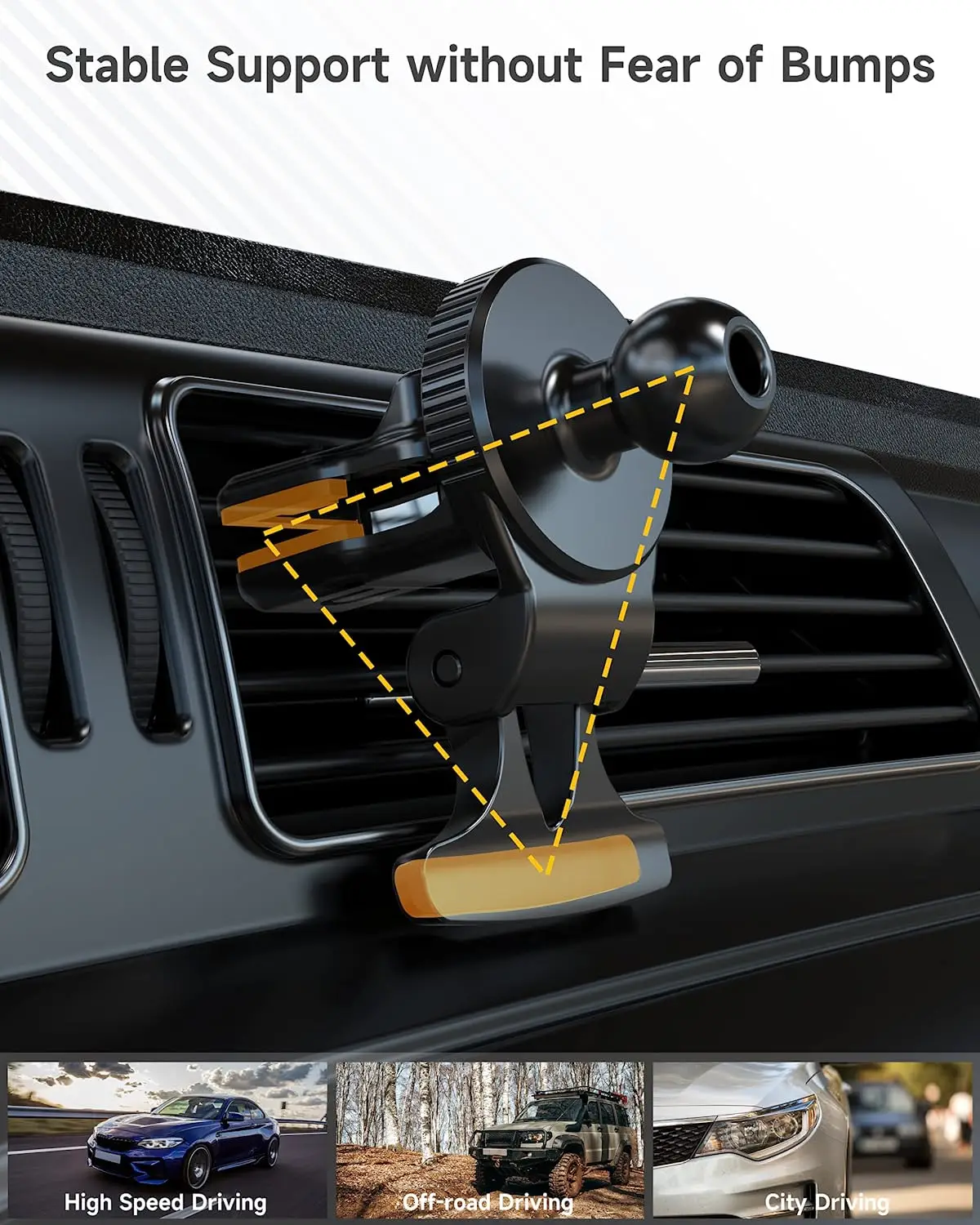 Untoom 17mm Kugelkopfbasis für Autotelefonhalterung Universelle Auto-Lüftungs-Handyhalterung GPS-Halterung Auto-Luftauslass-Clip-Halterung – Detail 3
