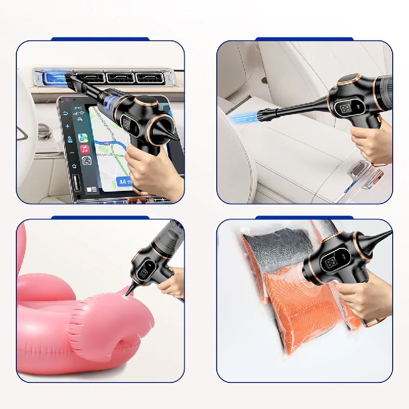 مكنسة كهربائية مريحة للسيارة والأثاث ذات الاستخدام المزدوج، مكنسة كهربائية عالية الطاقة وقوية، منخفضة الضوضاء وسهلة التنظيف