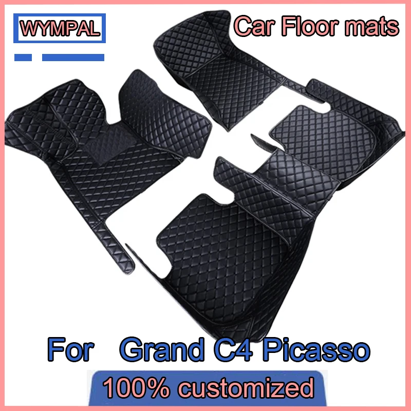 Car Mats For Citroen Grand C4 Picasso SpaceTourer 7seat 2014~2020 Non-slip leather Mat Rugs Pad Interior Parts Car Accessories