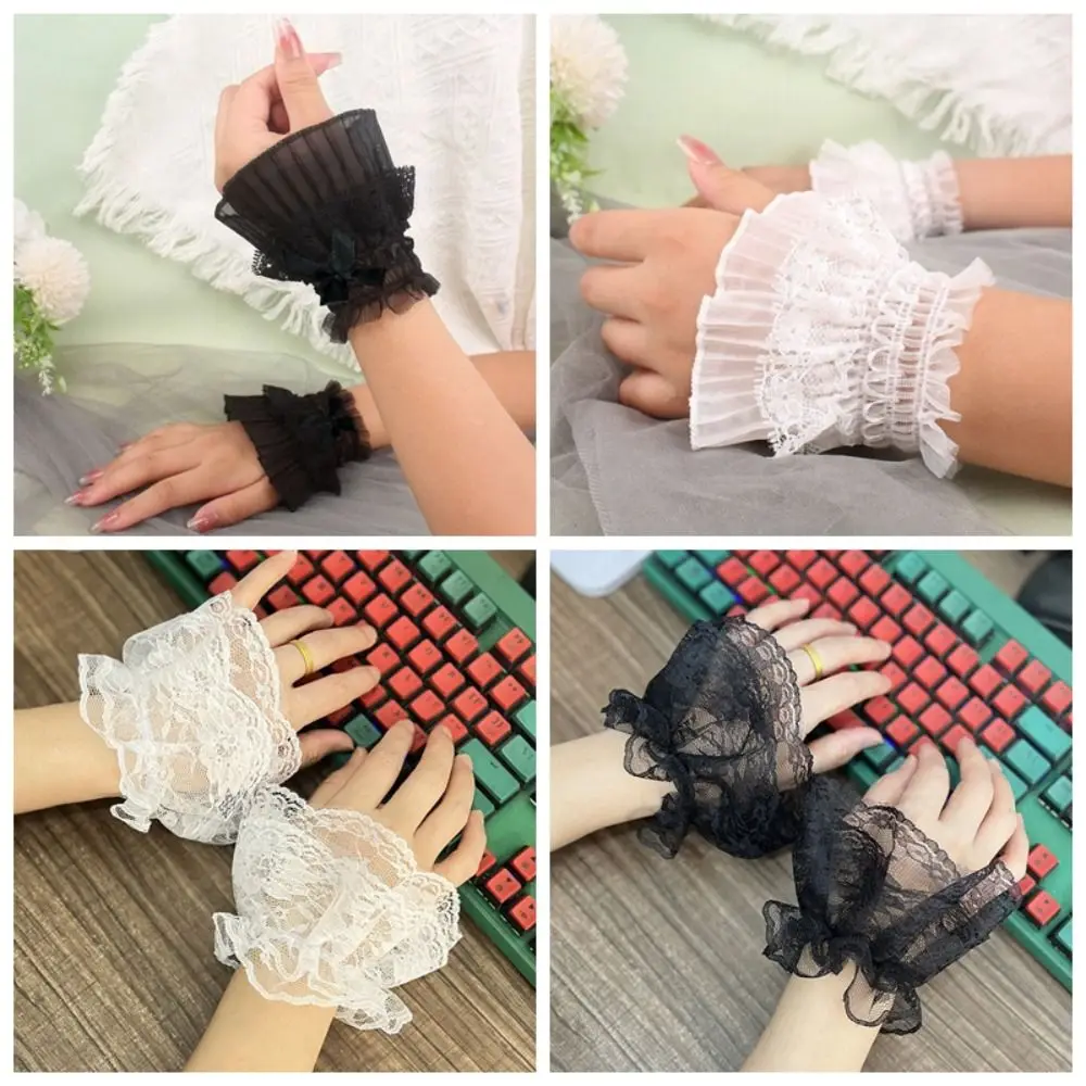 

Victorian Detachable Sleeves Cuffs Detachable Costume Accessory Lace Ruffled Wrist Soft Comfortable Fake Sleeves Cuffs