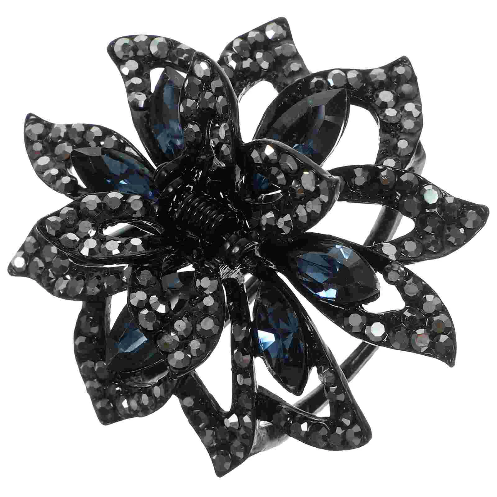 

Large Rhinestone Hair Clip Miss Pin Flower Claw Clips Metal Barrettes for Girls Thick