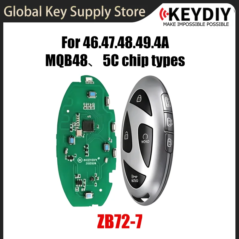 KEYDIY KD ZB72-7, серия ZB, смарт-ключ ZB72-7 с корпусом для Elantra, Sonata, Tucson, Santa Fe, программирование ключей, добавление ключа с помощью KDMAX KD.