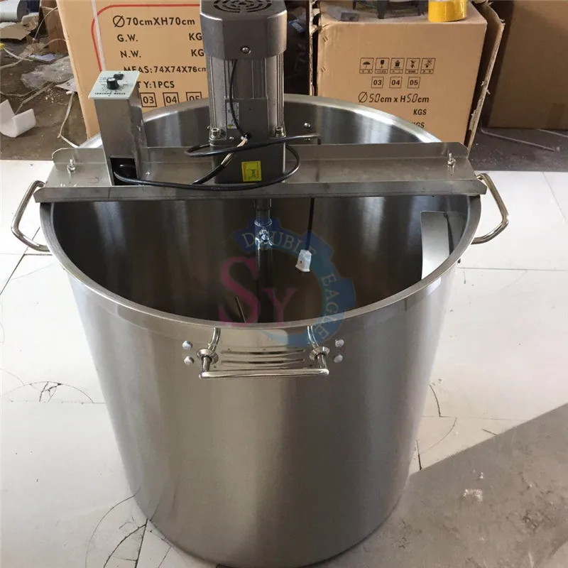 Panela quente pequena barata de aço inoxidável 50l, tempero com revestimento, panelas de agitação/molho de tomate, máquina misturadora de cozinha 220v/110v