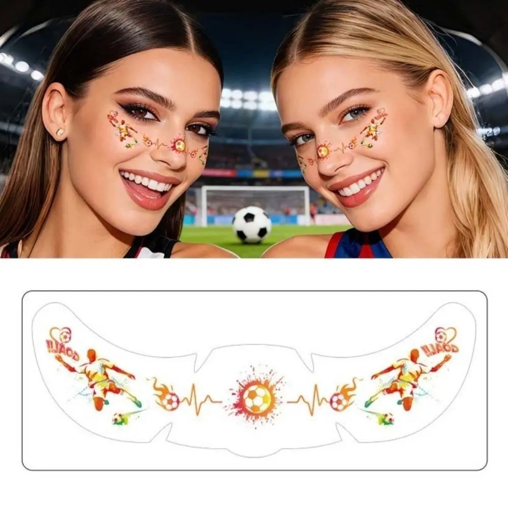 Sports Event Match Football Face Temporary Tattoo Freckle Makeup Featuring Fun Cartoon Ball Soccer Freckle Tattoo for 6Pcs