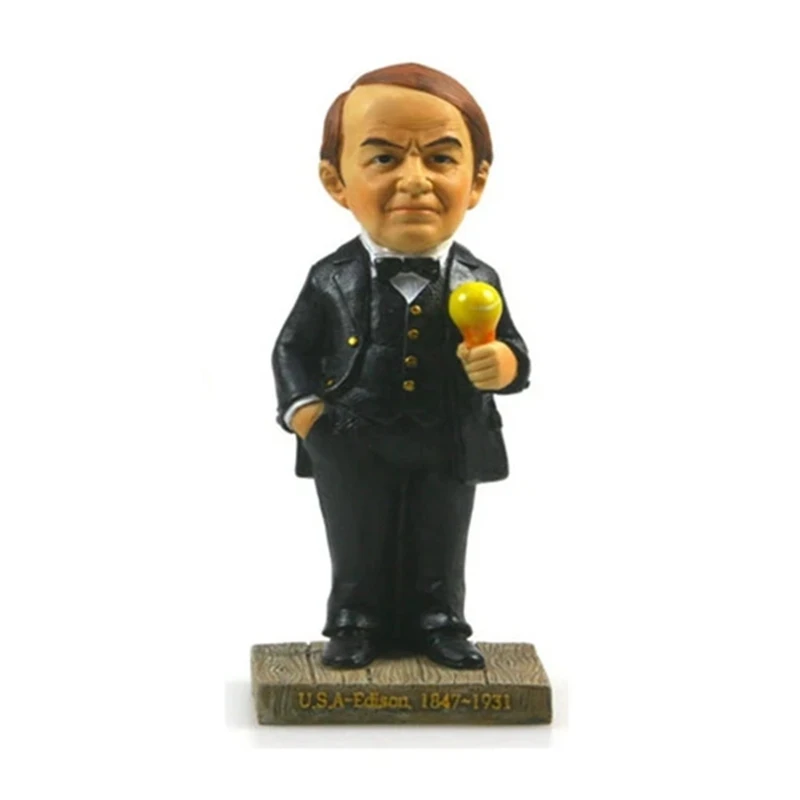 American Thomas Edison Resin Crafts World Celebrity Statue Tourism Souvenir Gifts Collection Home Decortion