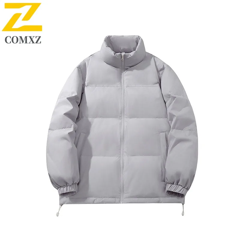 COMXZ Men Padded Jacket Warm Comfortable Stand Collar Snow Travel Windproof Loose Ski Bread Jacket Fashion Street Winter Jacket