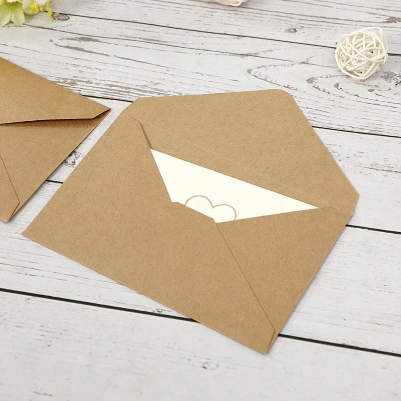 50pcs/lot Envelope for Invitations Postcards Giftbox Message 210g 16x10.5cm Kraft Paper Wedding Business Storage Bag Supplies