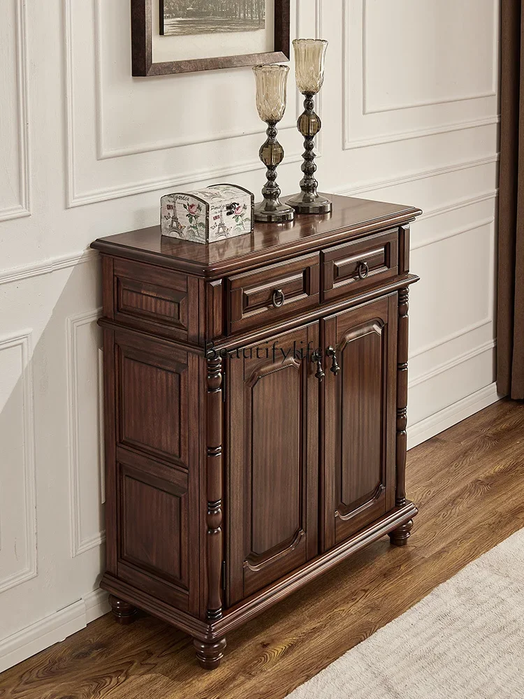 

yj19 American Style Solid Wood Shoe Cabinet Pure Solid Wood Household Entrance Living Room Entrance Hall Storage Cabinet