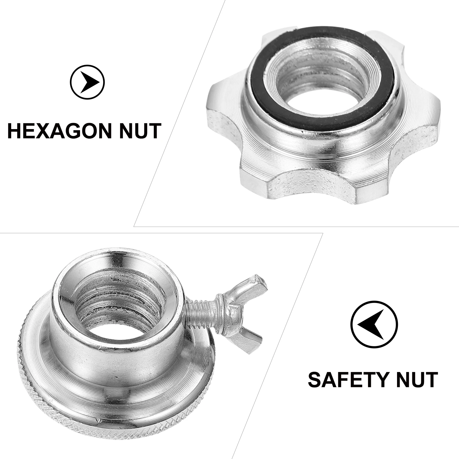 

4 Pcs Dumbbell Rod Accessories Nut for Greek Barbell -Lock Collars Screw Clamp Metal