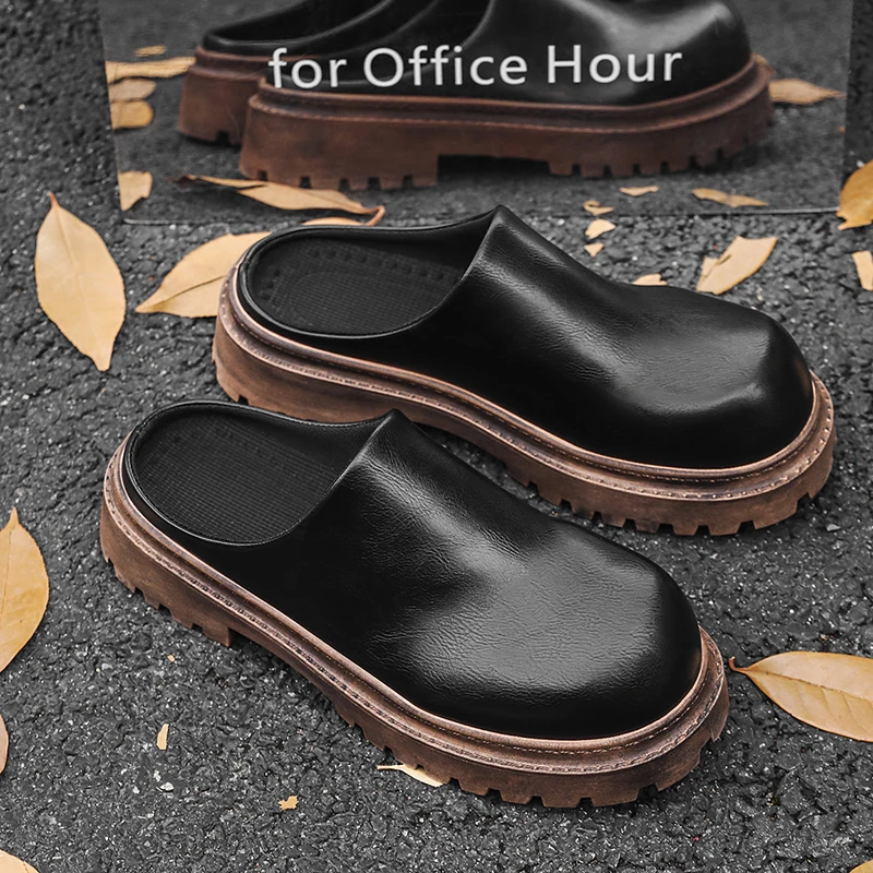 

Мужские классические повседневные слипоны Four Seasons, новые, с мягкой подошвой, противоскользящие, дышащие, для прогулок на улице, кожаные полутуфли.