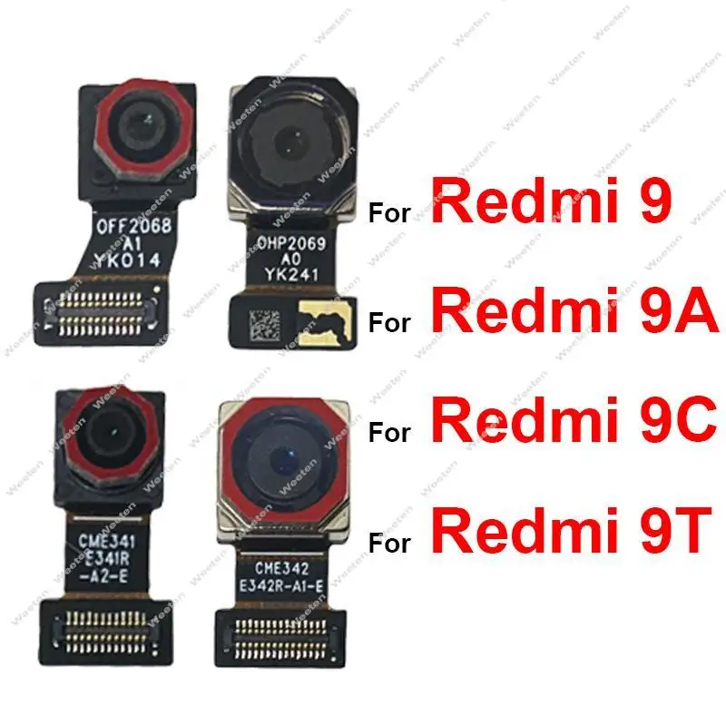 Front Rear Camera Module For Xiaomi Redmi 9 9A 9C 9T Front Selfie Facing Small Camera Big Back Main Camera Replacement