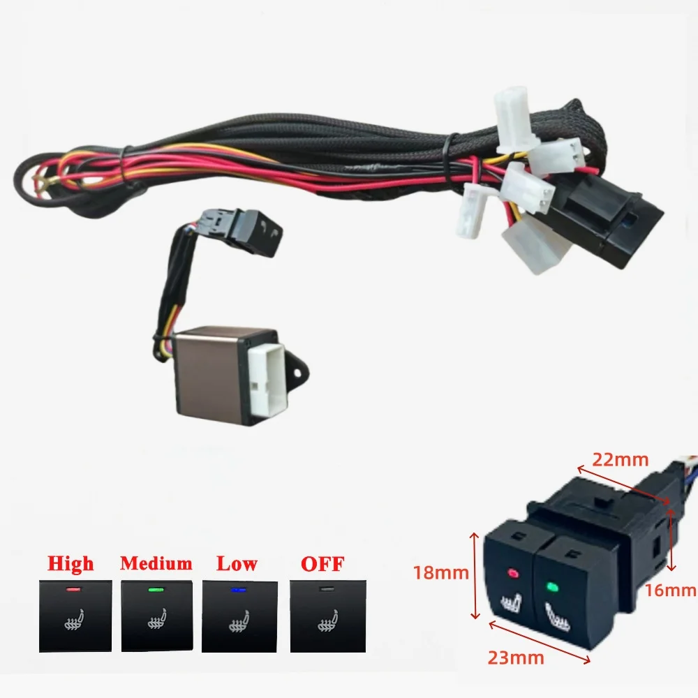 Built-In Car Seat Heater System Kit Fit For Nissan X-Trail 2019-2024,108W Alloy Wire Heating Pads 3-level Switch Fit 2 Seats