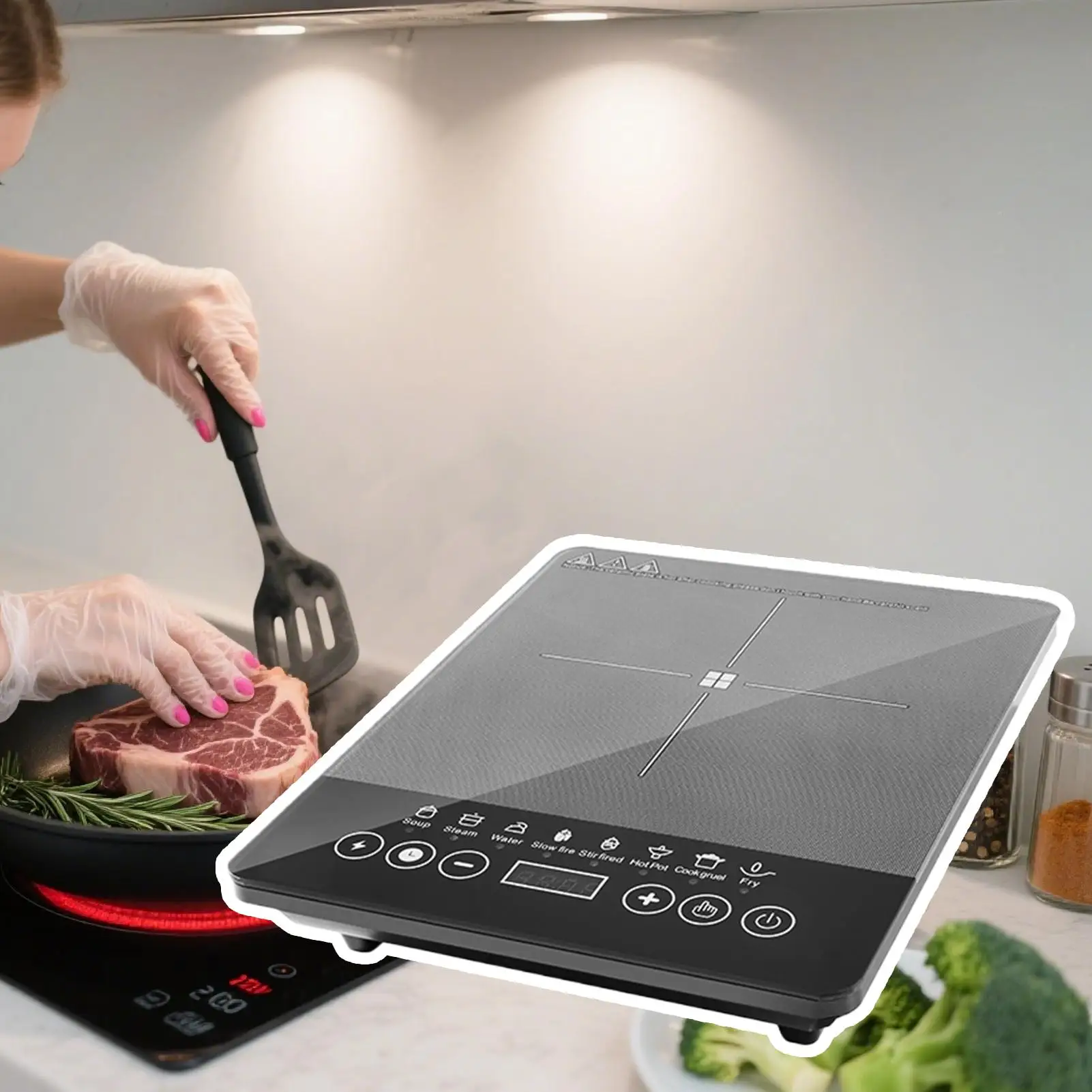 

Induction Cooker 110V-220V Portable Induction Plate Home Supplies For Cooking House Dorm Apartment Offices RV Indoor Commercial