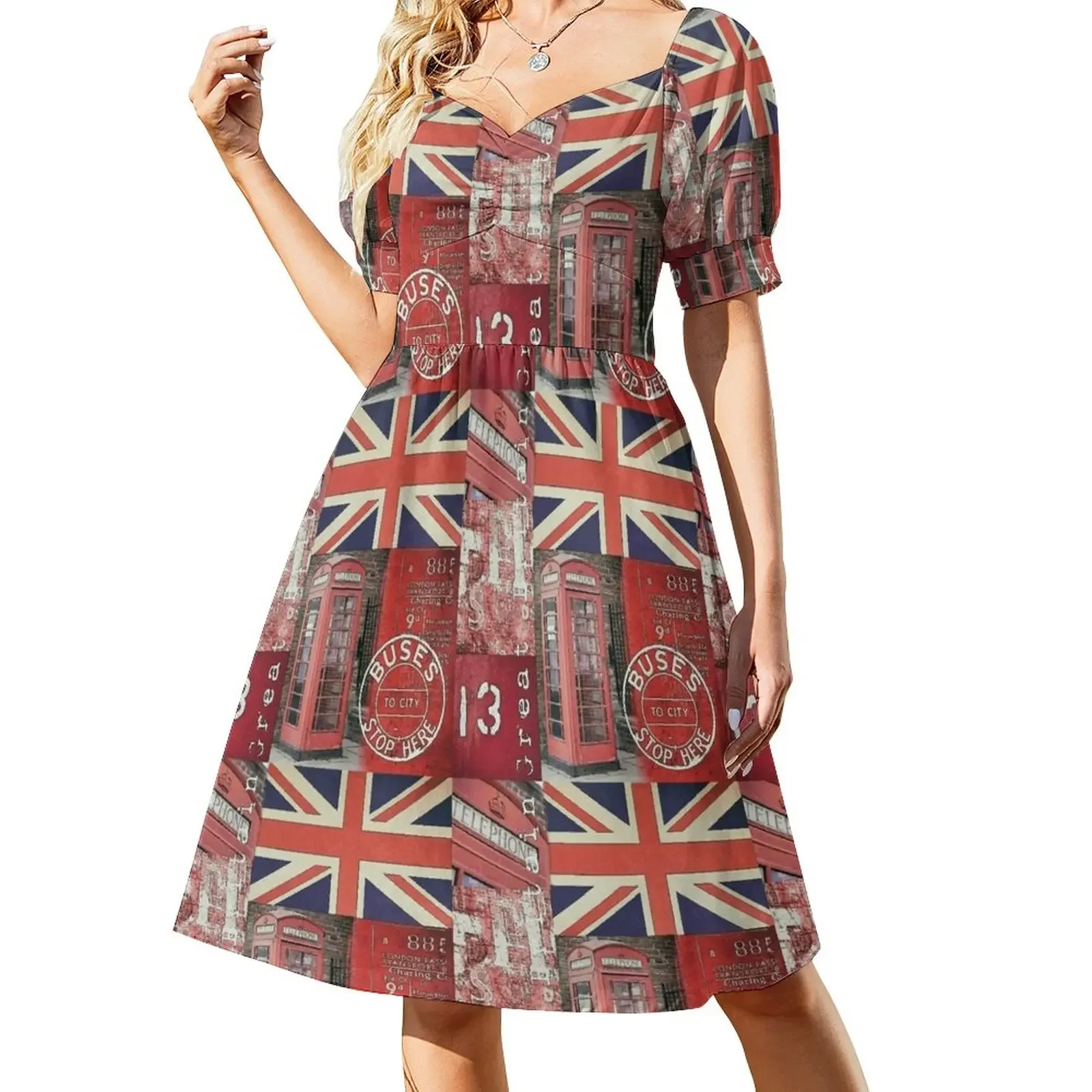 

Very british Short-Sleeved Dress women's evening dress 2025 luxury dress