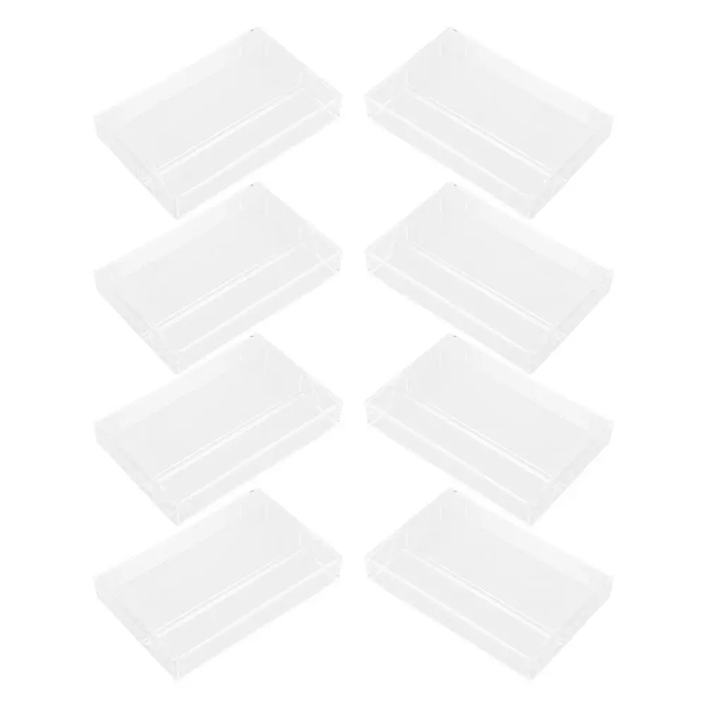 8Pcs Retro Cassette Storage Boxes Transparent Cassette Holders Compact Music Tape Organizer Clear Plastic Tape Cases for Home