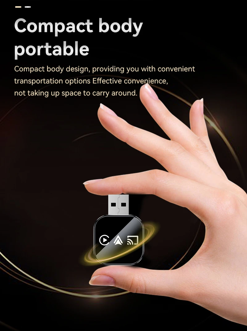 New Upgrade 3 in 1 Wireless Carplay Mirror Link Adapter Instant Wired to Wireless Conversion Plug & Play For iPhone/Android 2025